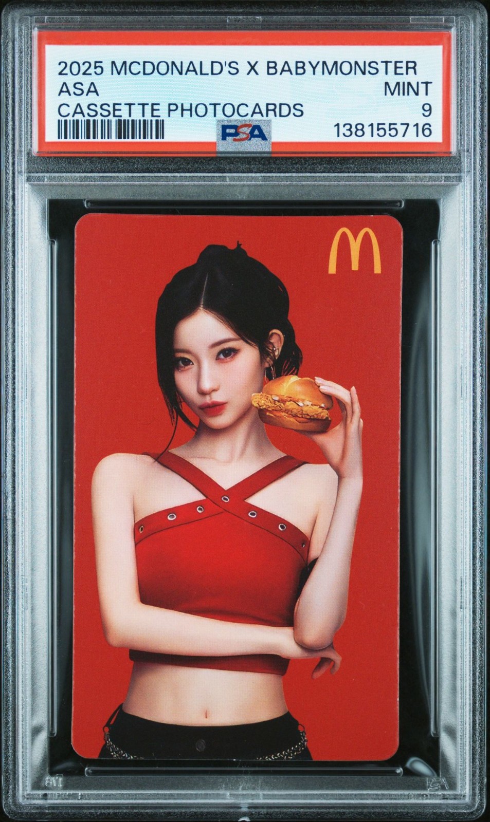 ASA 2025 MCDONALD\'S X BABYMONSTER CASSETTE PHOTOCARD  MINT PSA 9