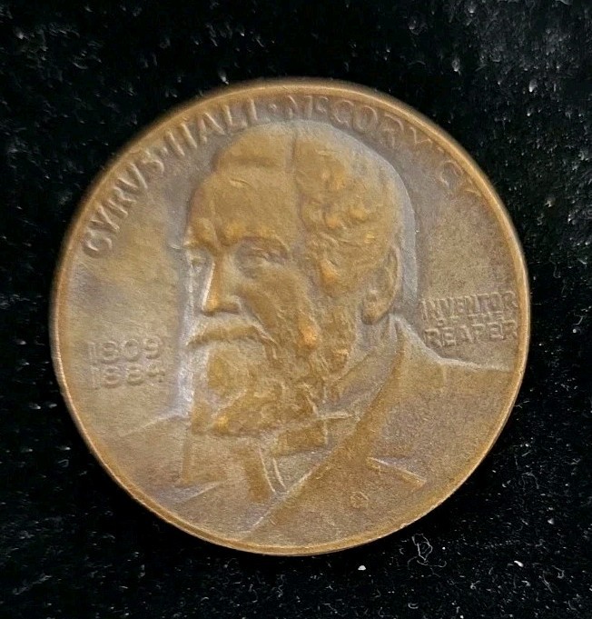 1831-1931 IH International Harvester BRONZE MEDAL Cyrus Hall McCormick 1809-1884