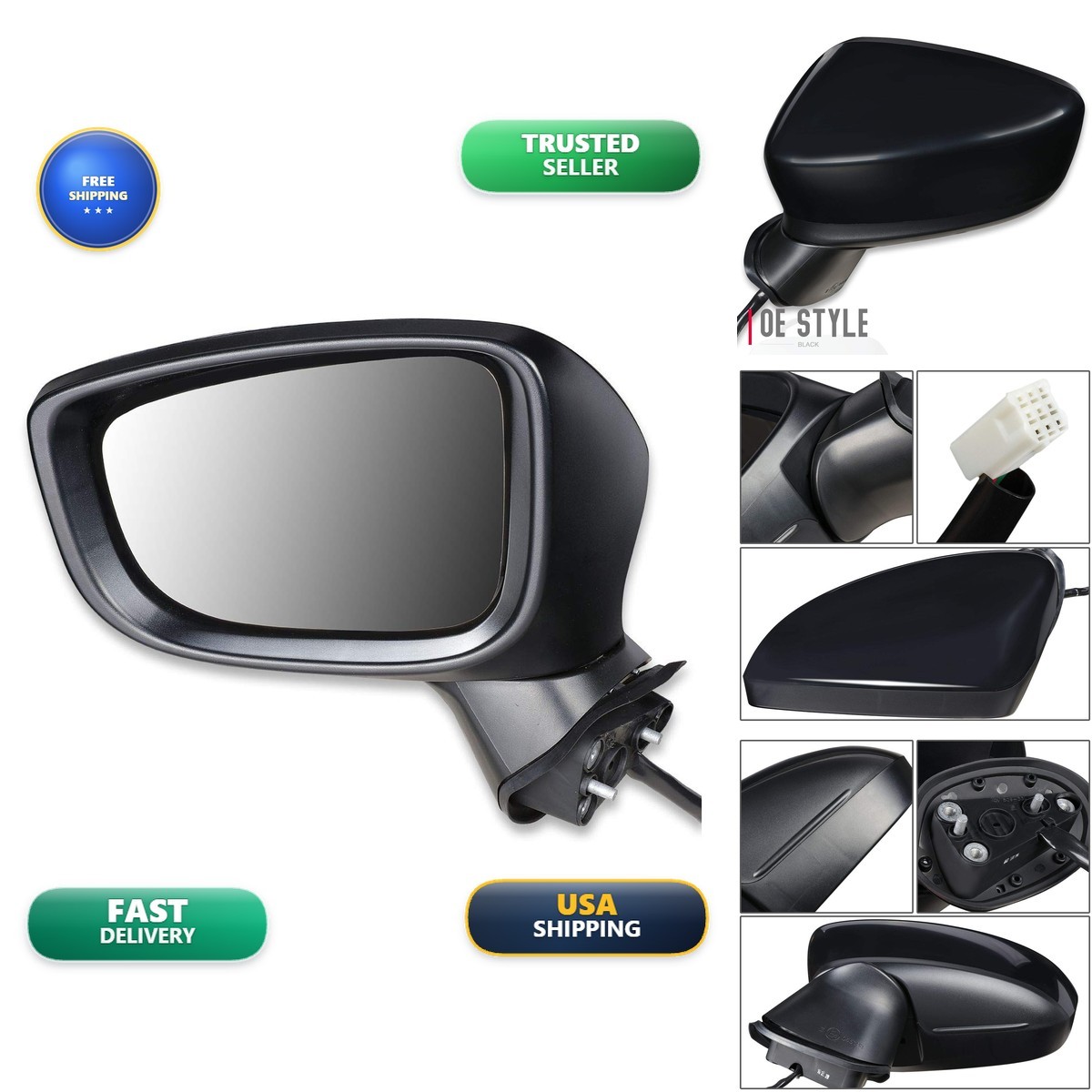DNA Motoring OEM-MR-MA1320181 Left Door Mirror for 14-15 Mazda 3