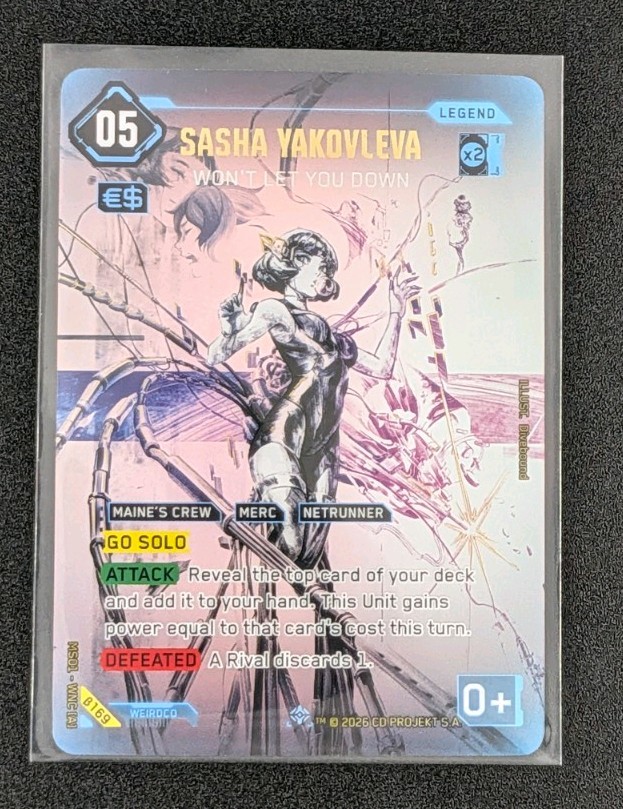 Cyberpunk TCG Beta Iconic Secret Rare - Sasha Yakovleva Won\'t Let You Down B169