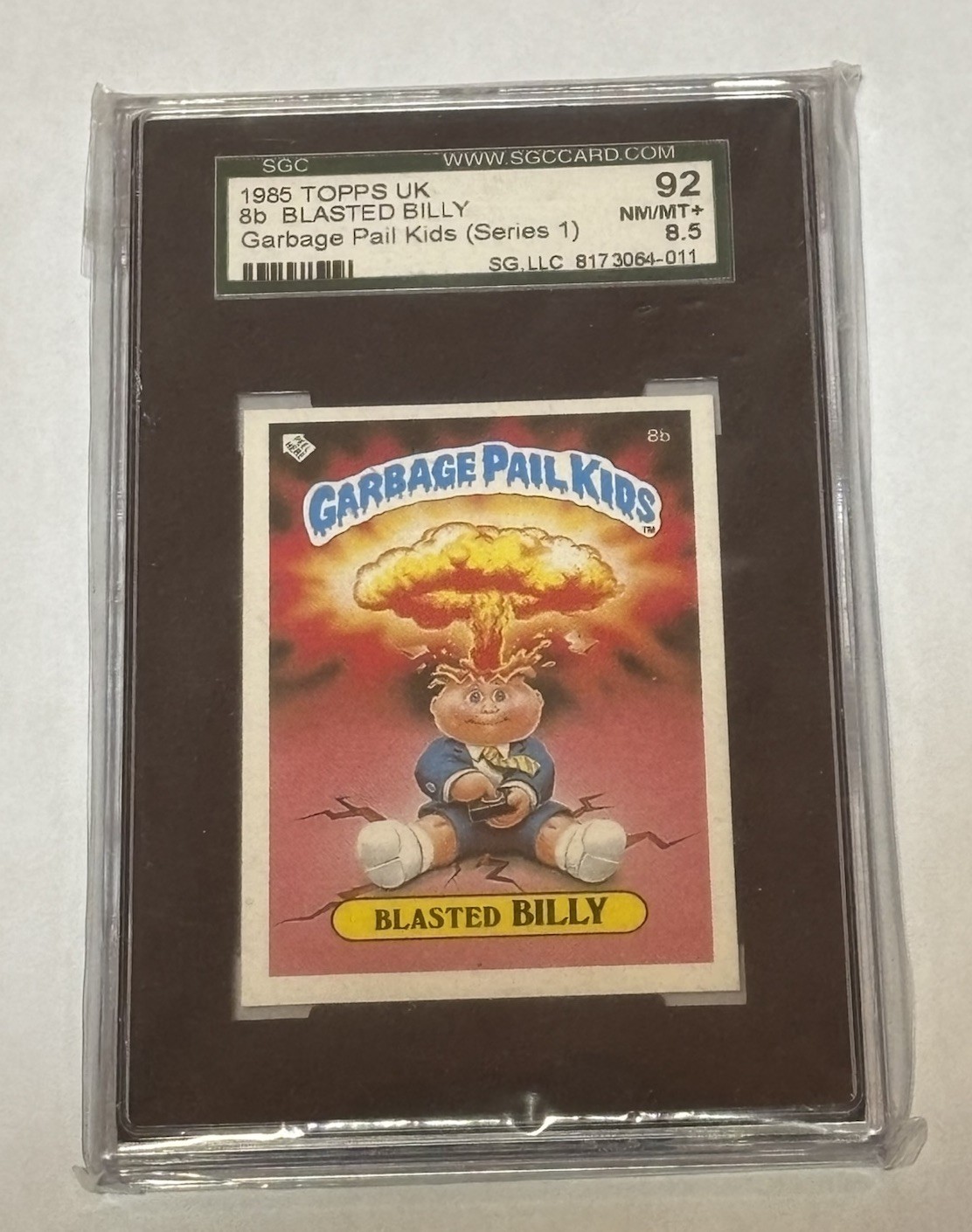 1985 Topps Garbage Pail Kids Blasted Billy #8b Series 1 Graded 92 NM/MT+ 8.5