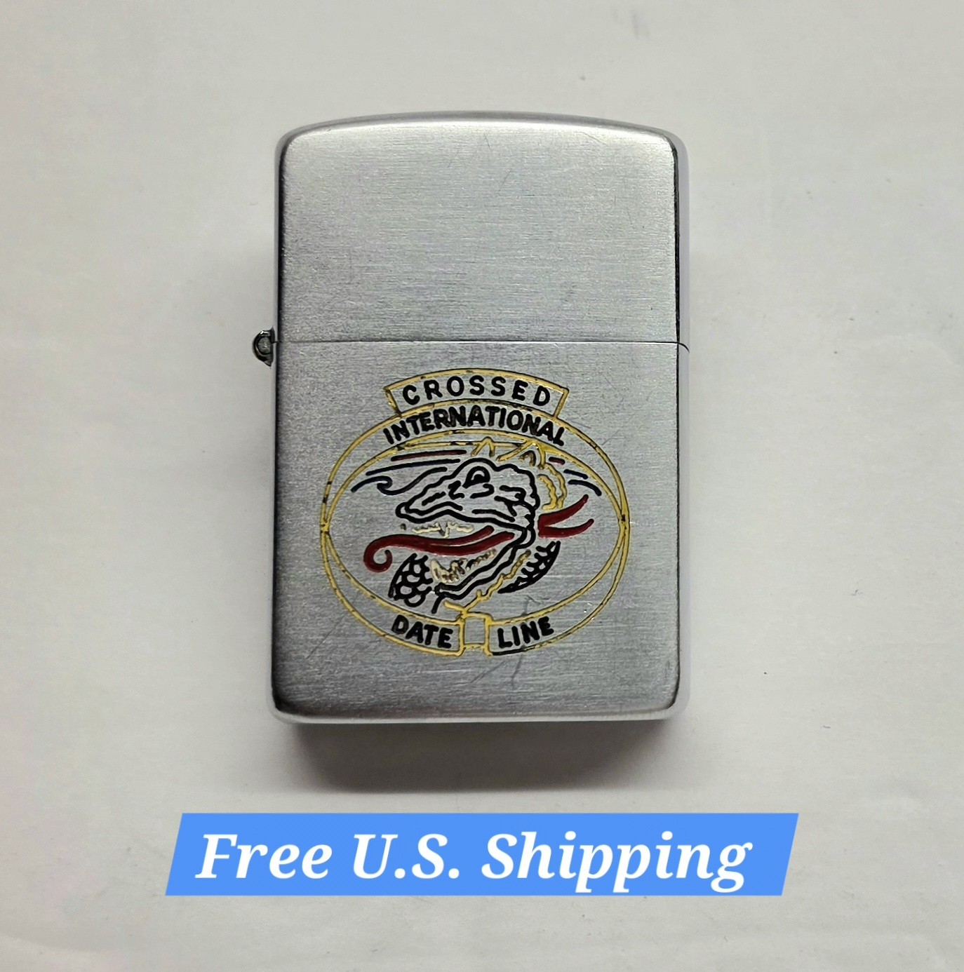 Vintage 1950s Golden Dragon Zippo Lighter Full Stamp Military Crossed Date Line 