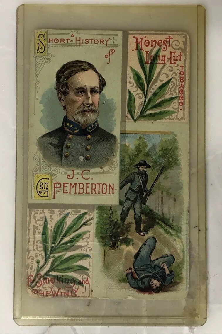 1889 N114 Duke Histories of Generals General John J.C. Pemberton Tobacco Card
