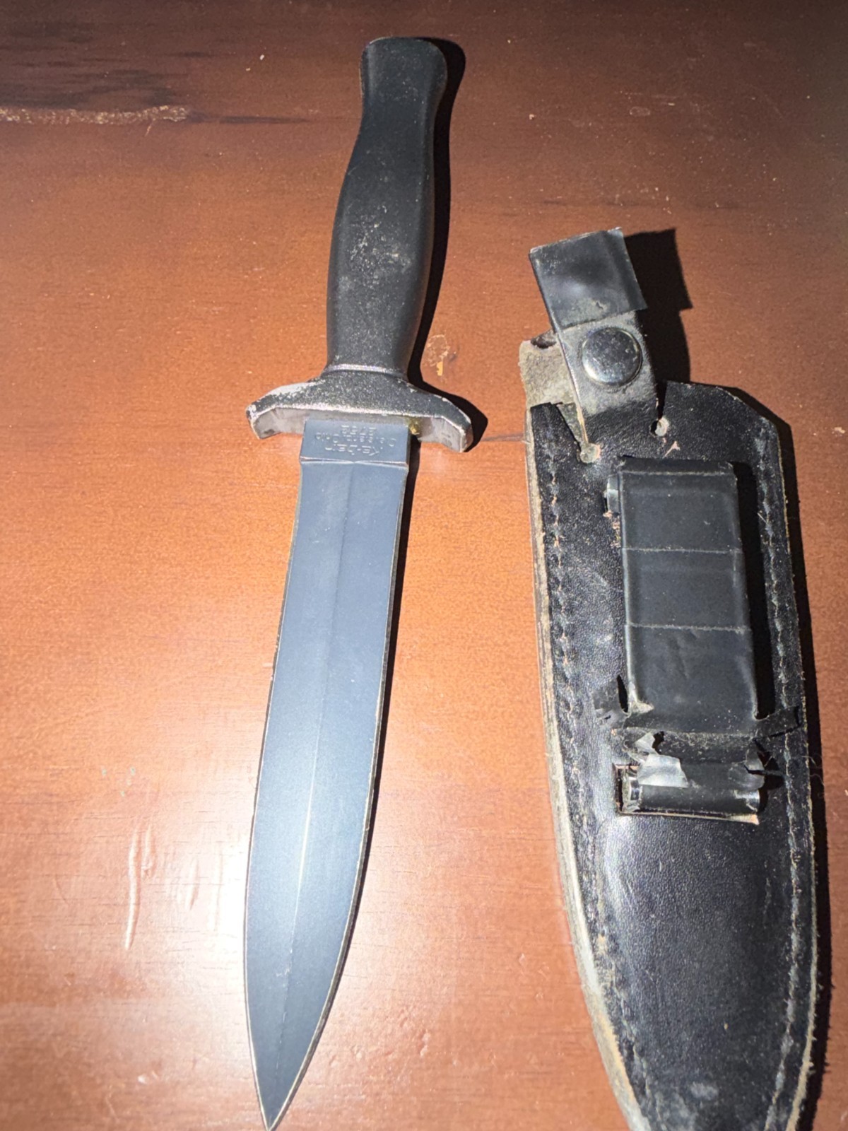 Vintage Ka-Bar 2752 Black Ghost Boot Knife Cleveland Ohio Japan w Original Sheat