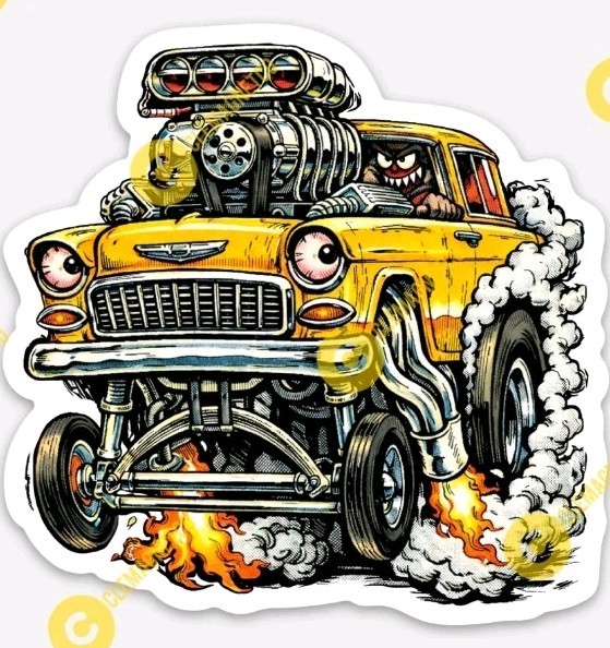 Chevy MAGNET - Rat Fink Style Odd Rod Big Boy Muscle Car Rat fink Ratfink