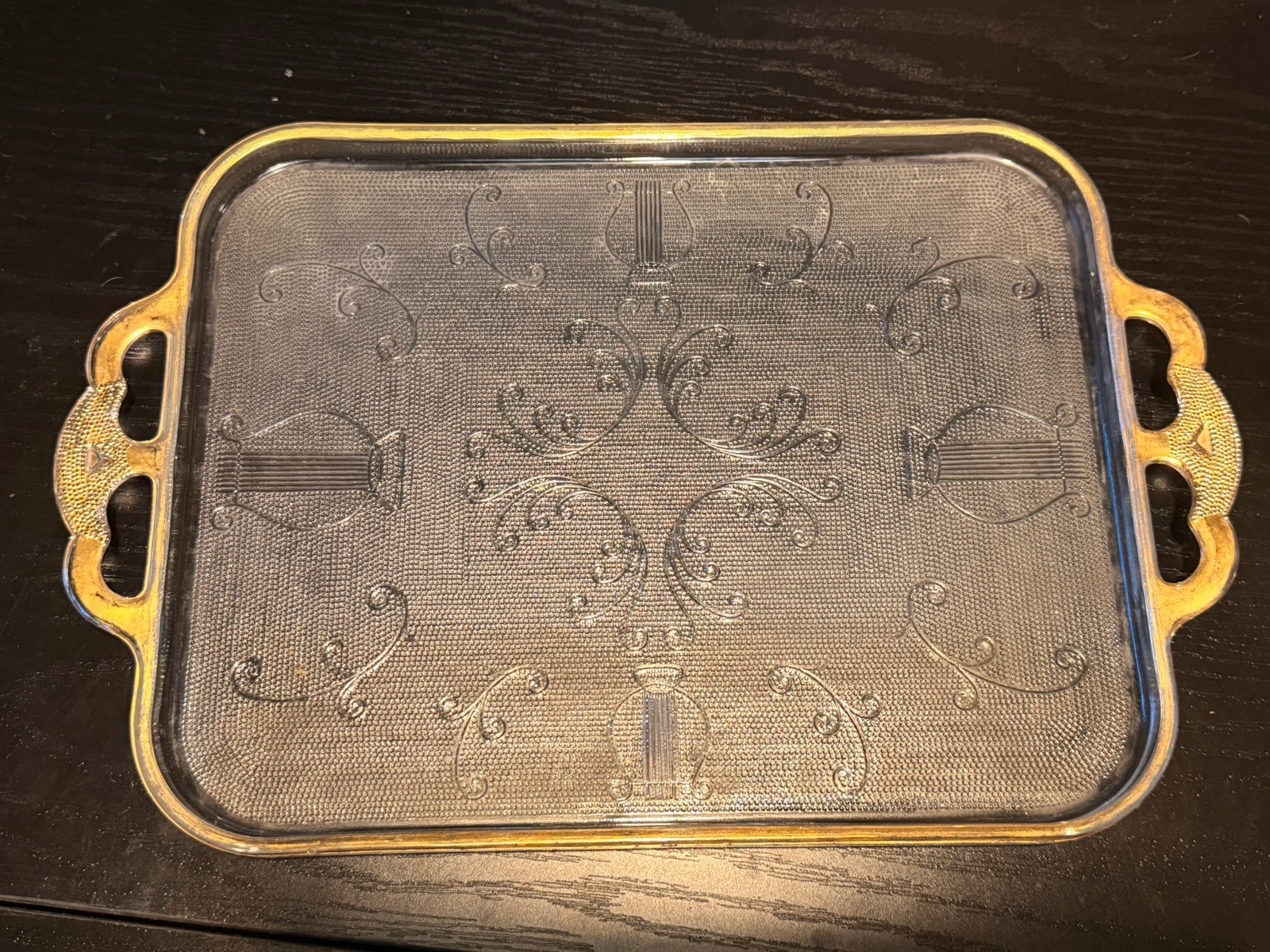  1950s Jeannette Glass Co. serving ,Vanity, Display tray the \