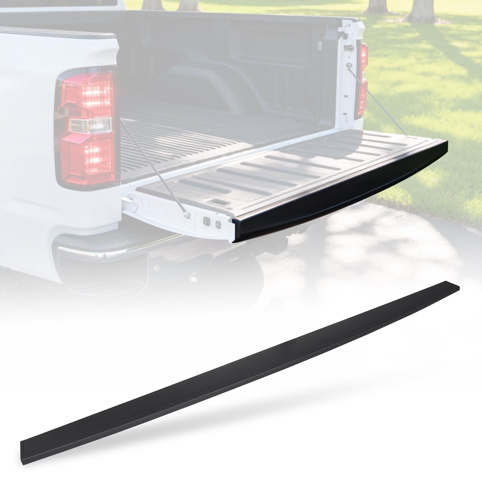 Tailgate Molding Cap Top Protector Molding Trim, Compatible with Chevrolet Si...