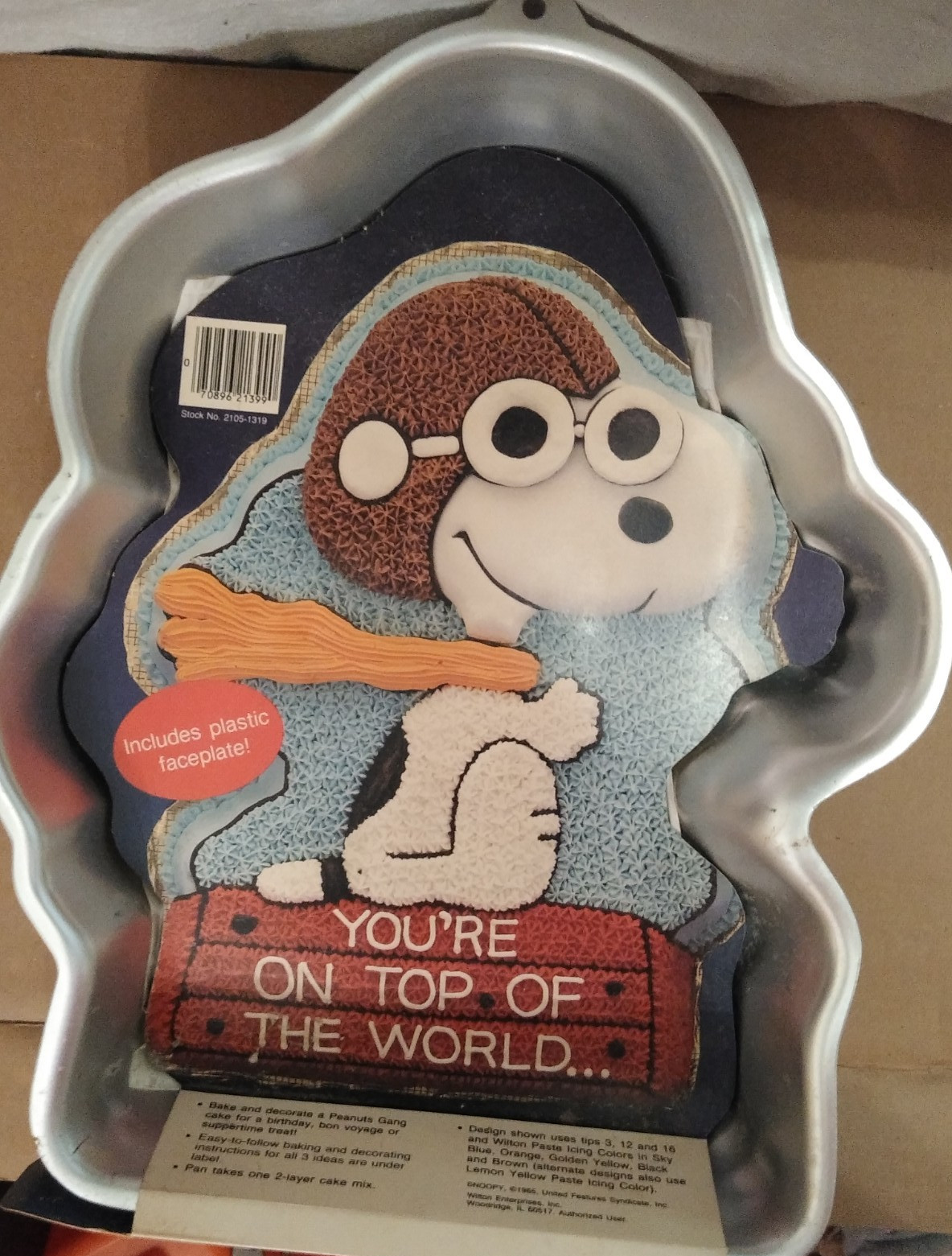 Vintage Wilton Snoopy Cake Pan Face In Original Plastic *Never Opened or Used