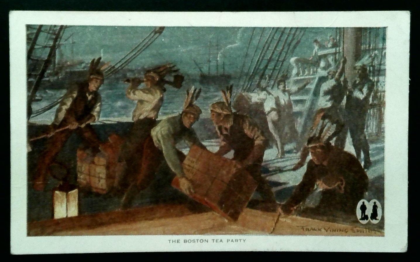 Vintage Boston Tea Party Lithograph Postcard by C.B. Weeks Divided Back