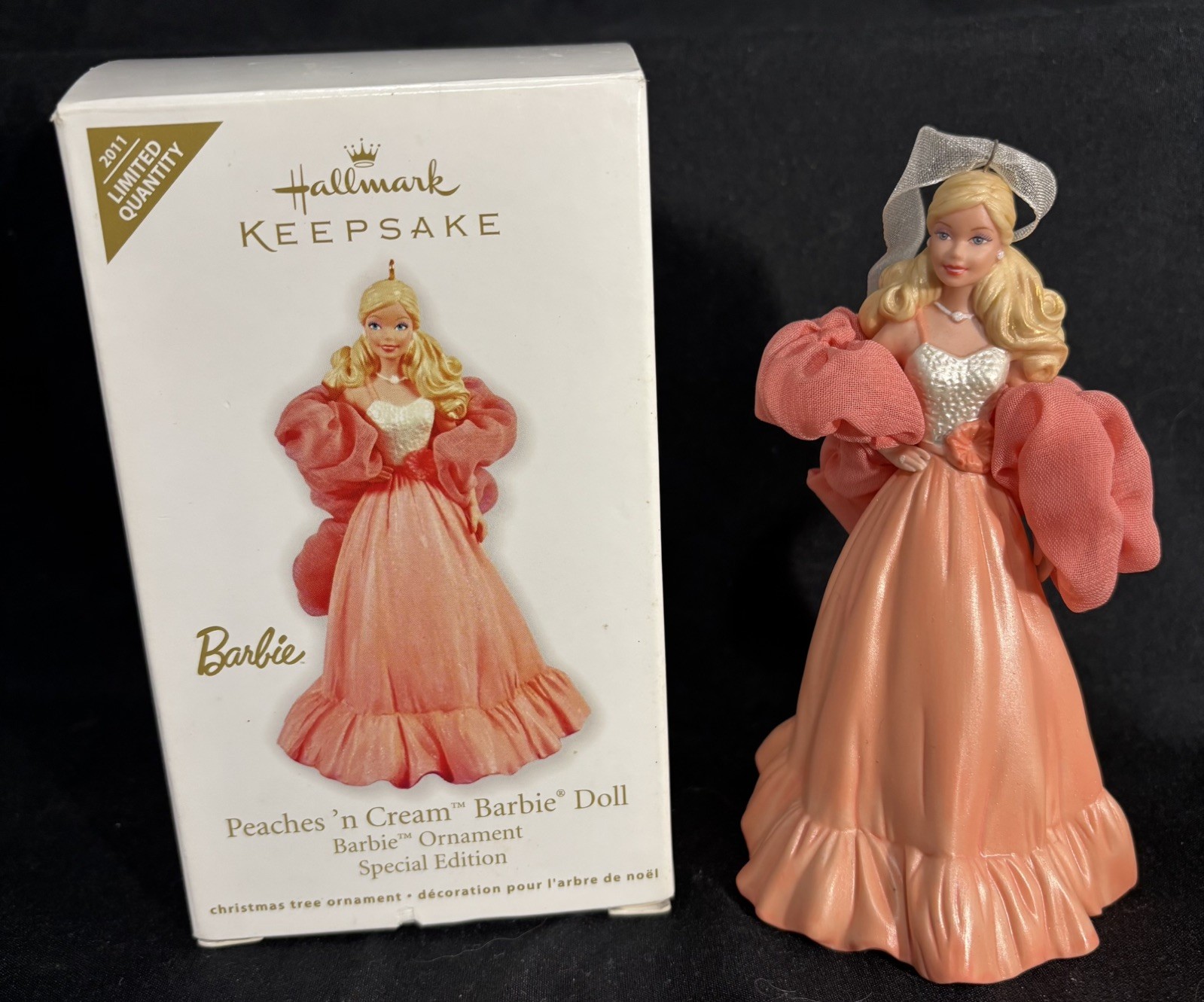 Hallmark Keepsake 2011 BARBIE Peaches ’n Cream Limited Qty Porcelain Ornament
