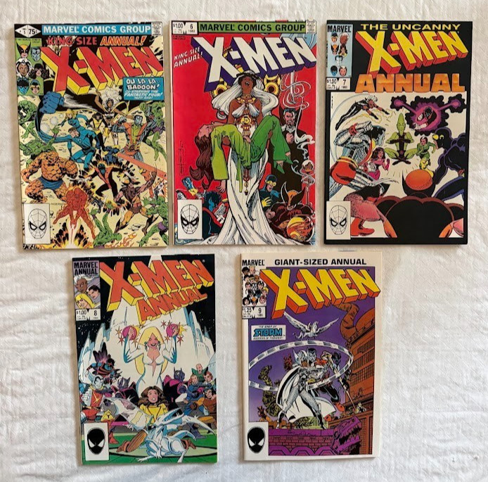 The Uncanny X-Men Annual Comic Book Lot #5-#9 /  Marvel Comics / 1981-1985