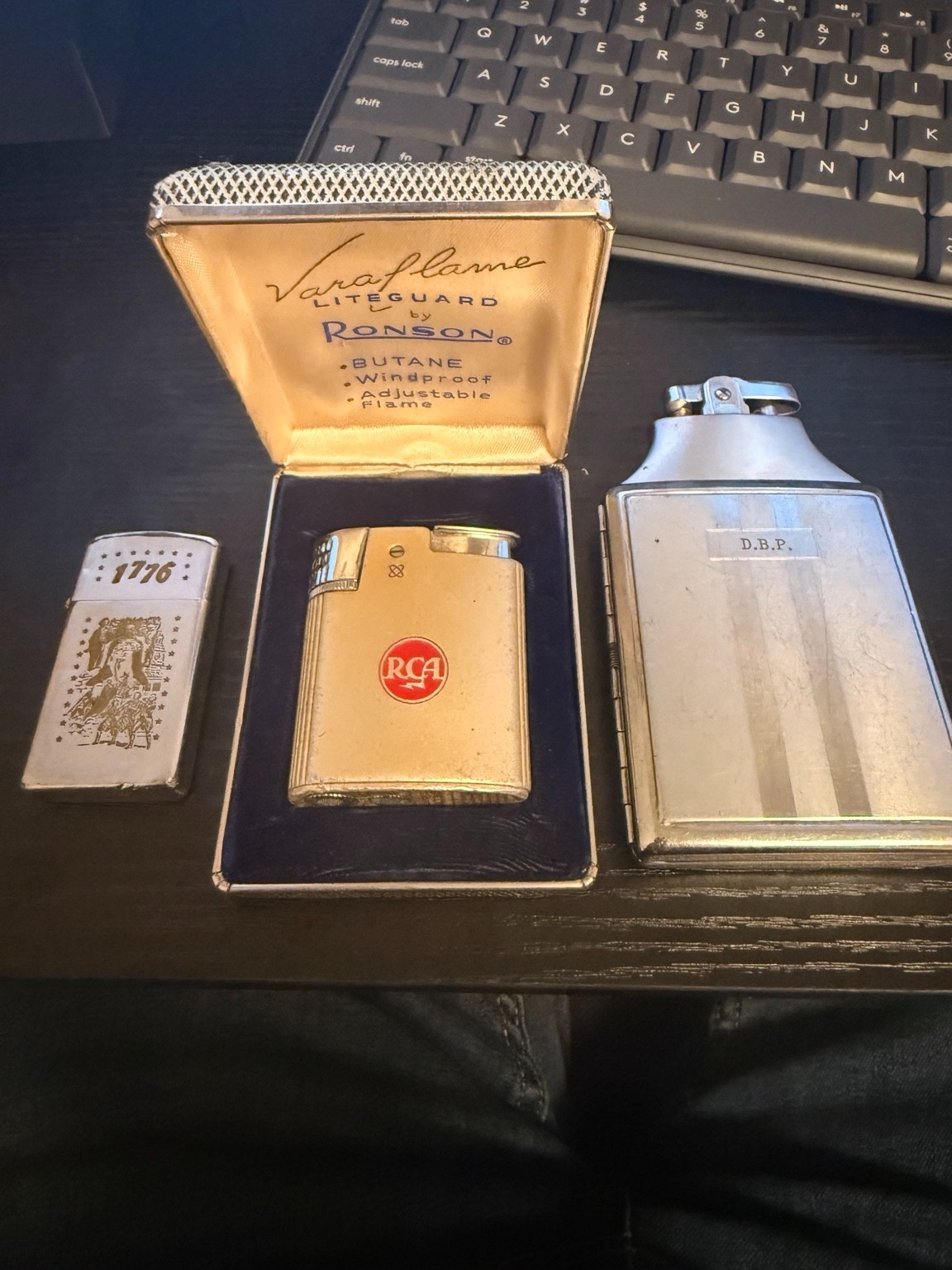 Lot of 3 Vintage Lighters. Zippo, Ronson, RCA Varaflame