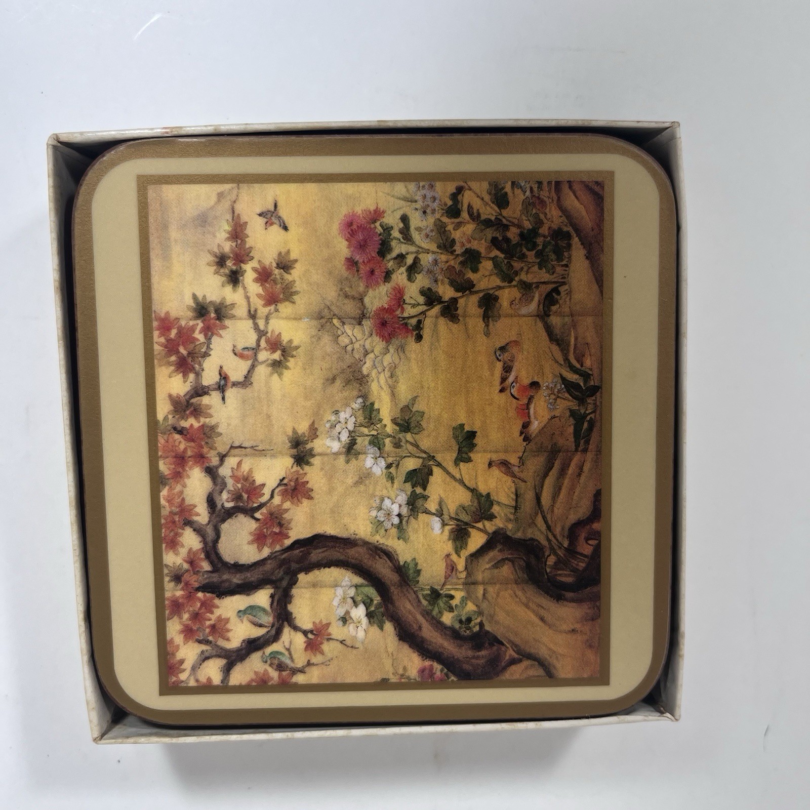 Vintage Pimpernel drink coasters Bird and Flowers\