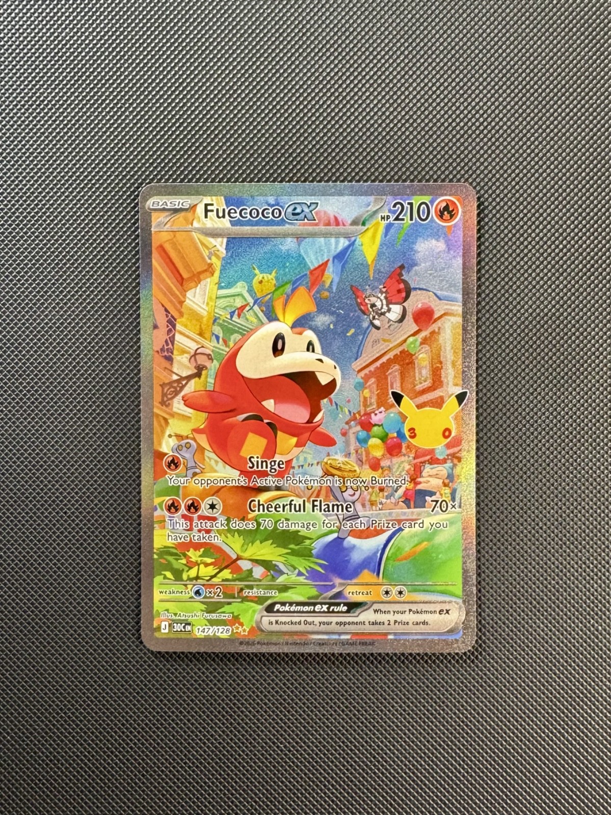 Pokémon TCG 30th Celebration Fuecoco ex 147/128 SIR Special Illustration Rare NM