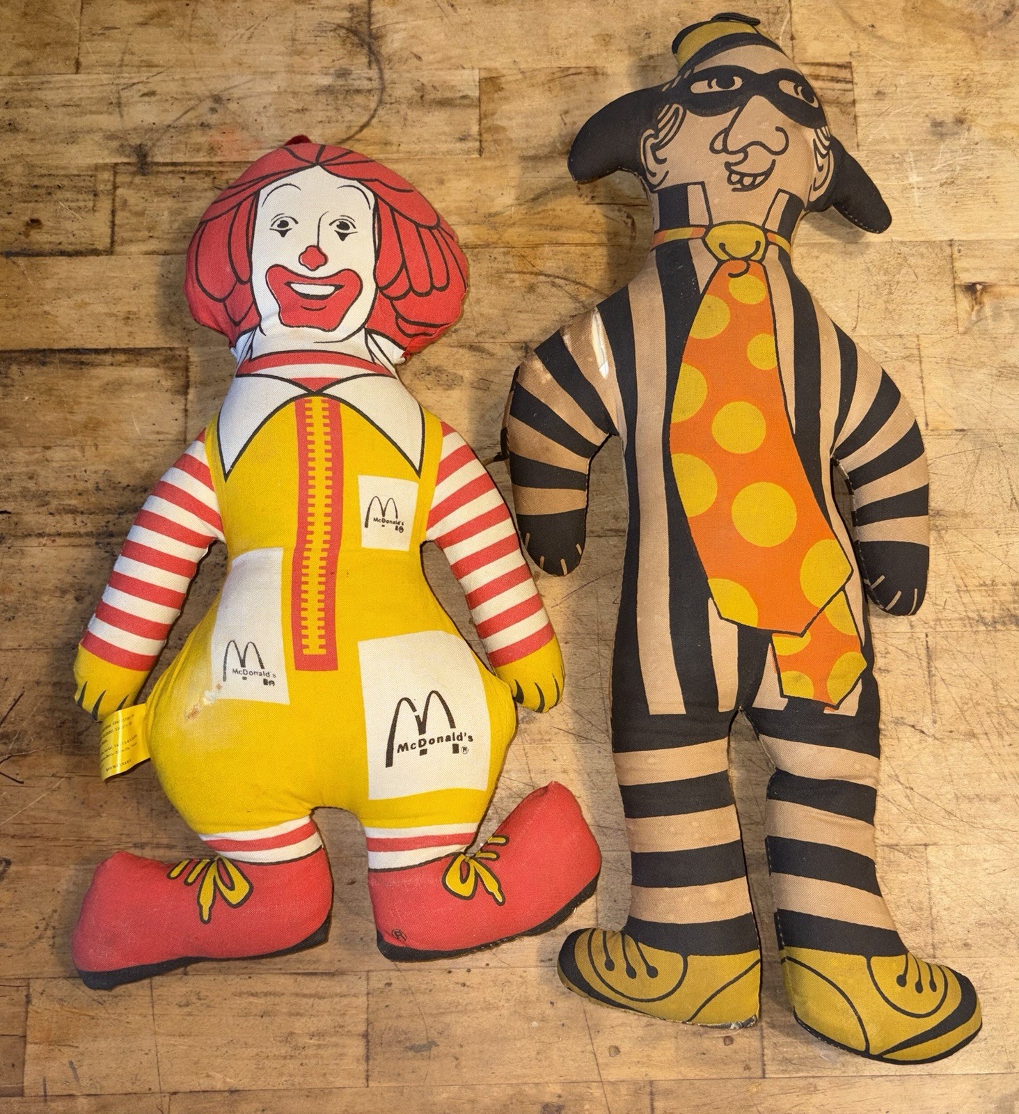 Vintage Ronald McDonald and Hamburglar Doll Set of 2