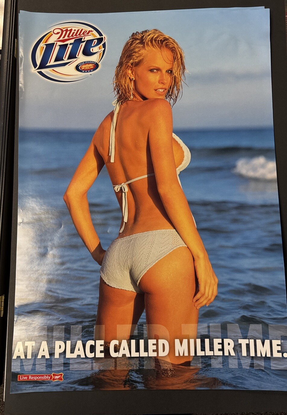 2003 MILLER LITE “A Place Called Miller Time” Swimsuit Model Poster ￼18”x26”