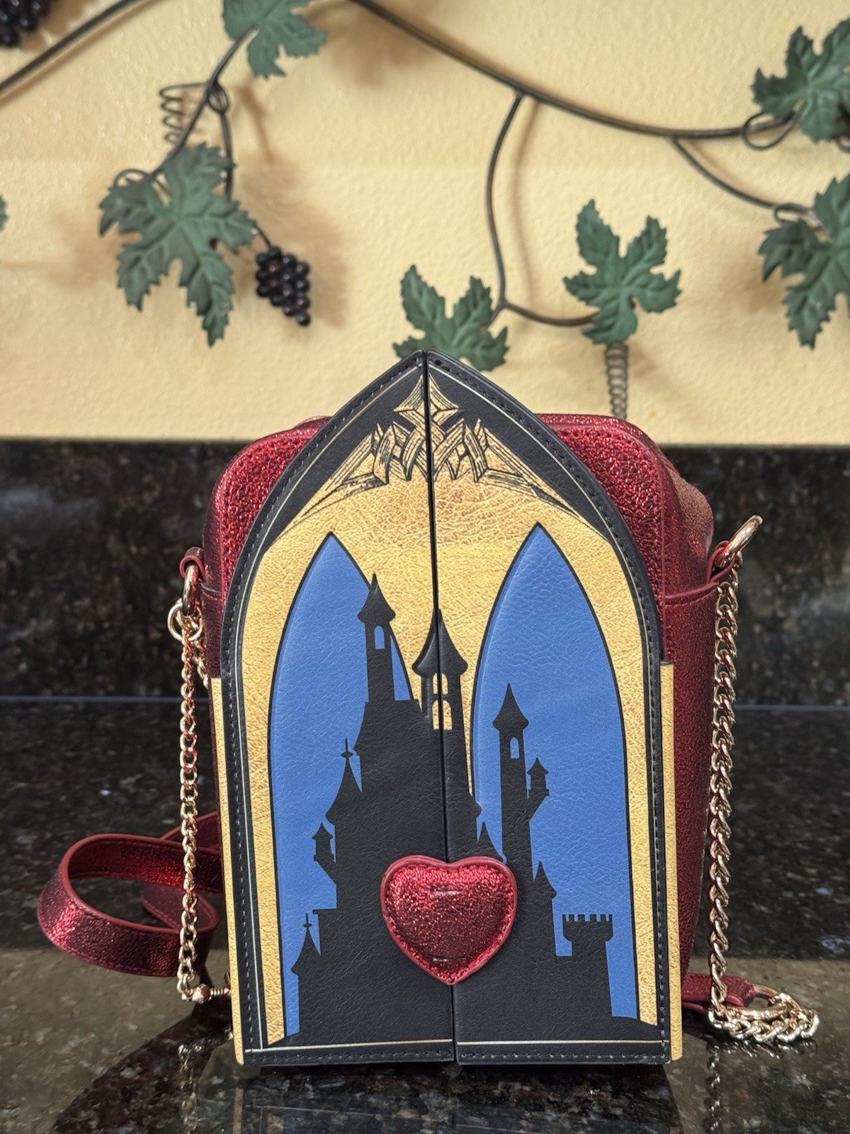 Danielle Nicole Disney Evil Queen Castle Heart Crossbody Bag NWOT