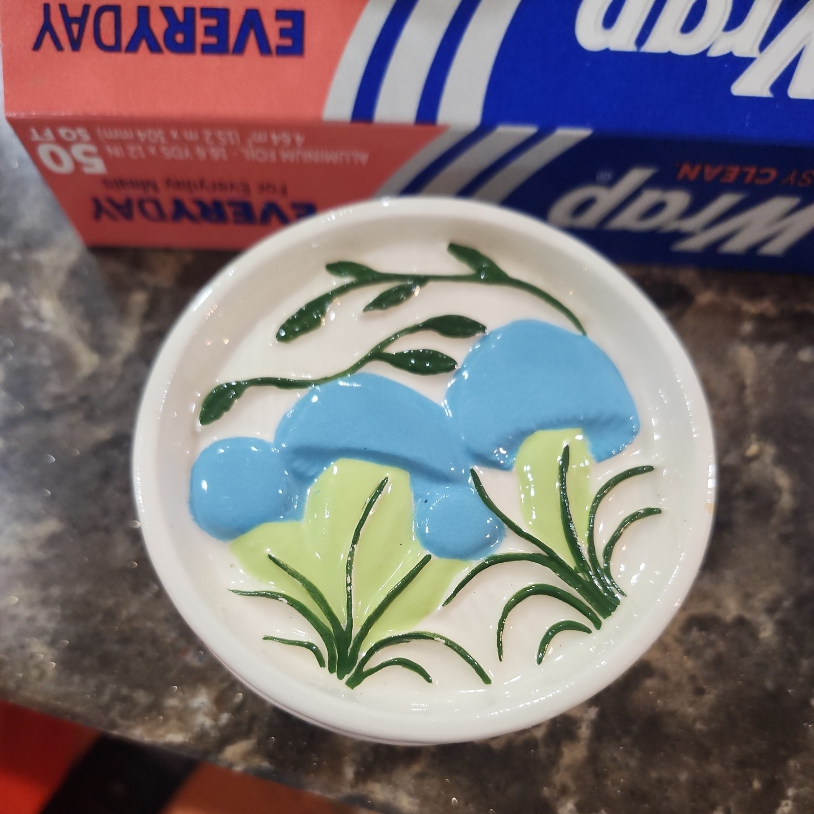 Lot of 4 Vintage 70s MCM Ceramic Glazed Mushroom Kitchen Decor coasters