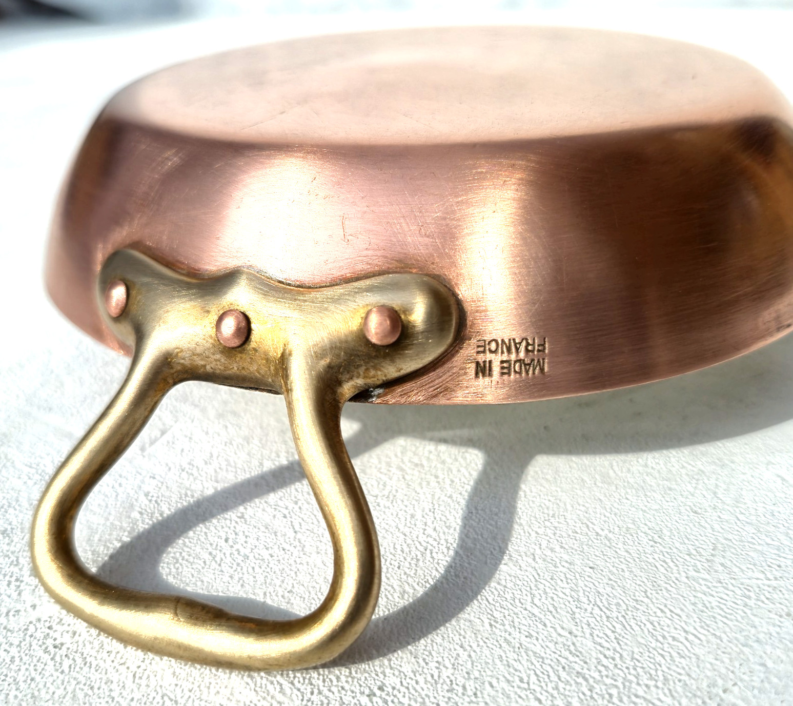 Vintage 6.3inch Round Copper Frying Pan Made in france Tin Lining Gift Idea