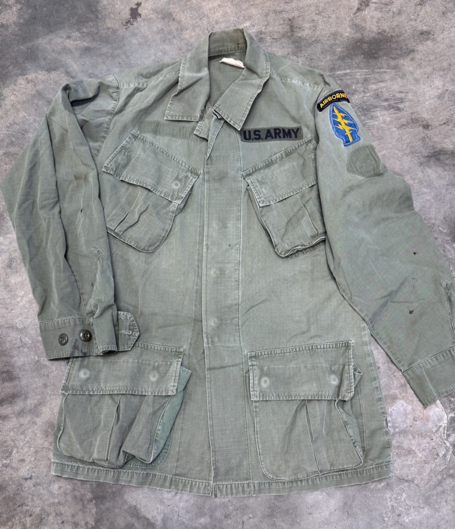​Vintage 1968 Vietnam War OG 107 Special Forces Airborne Jungle Jacket XS Reg