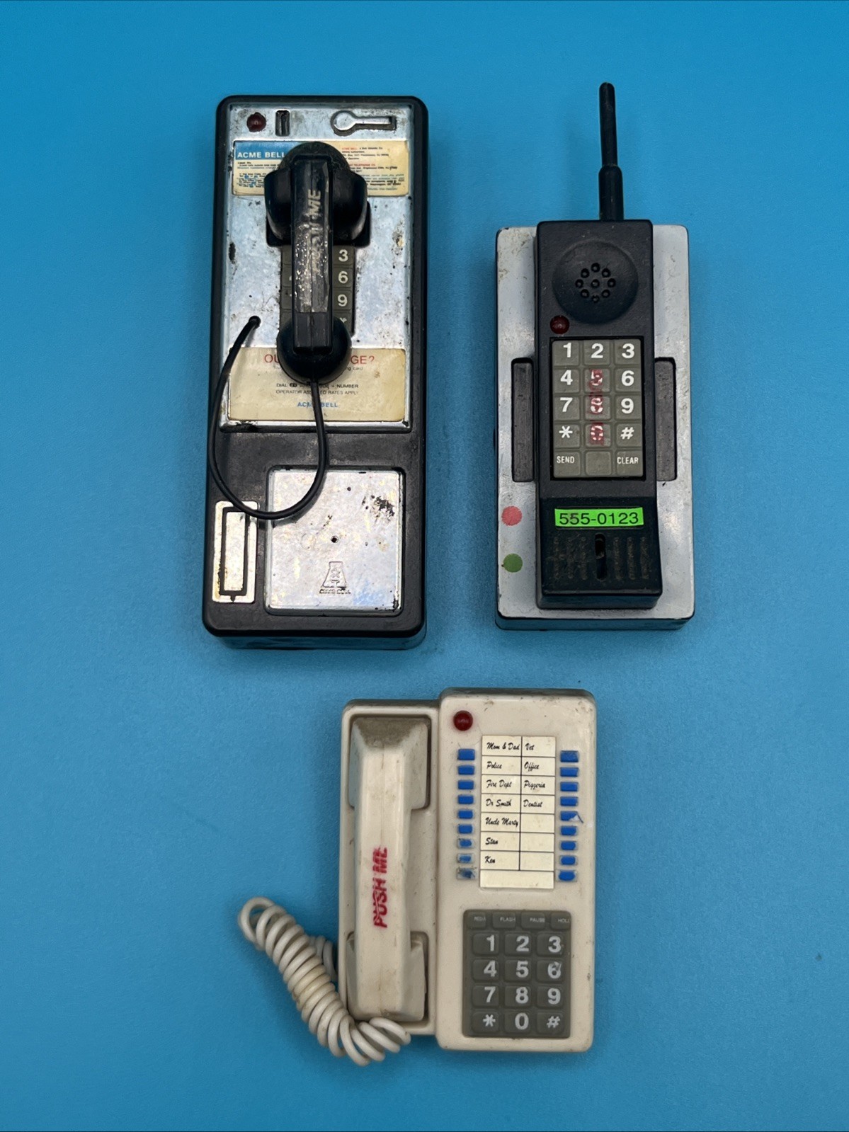 Vintage 90's Acme Refrigerator Magnets Cellphone TelePhone Landline Pay Phone