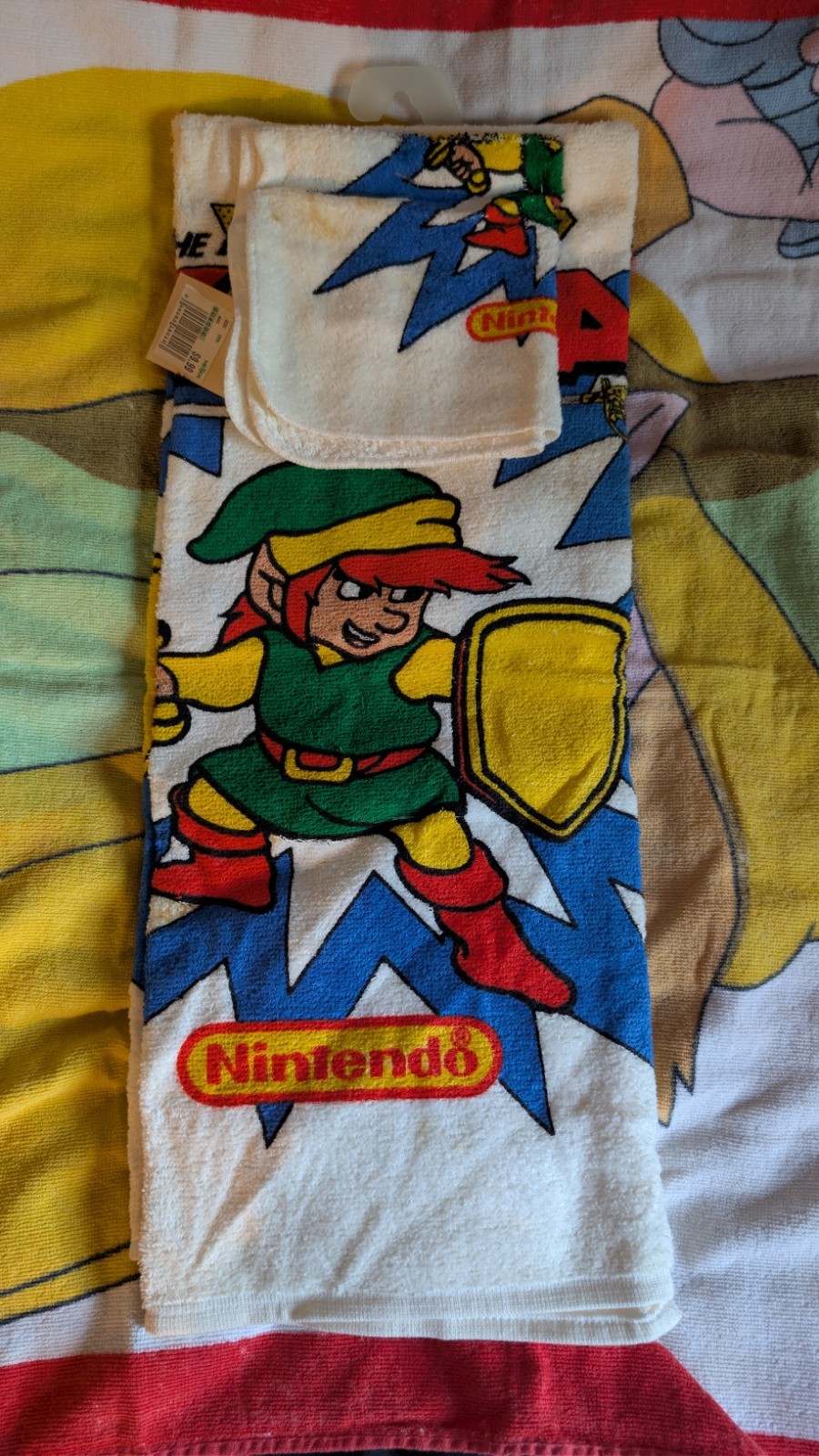 Vintage Nintendo 1989 Legend Of Zelda Towel Set With Tags