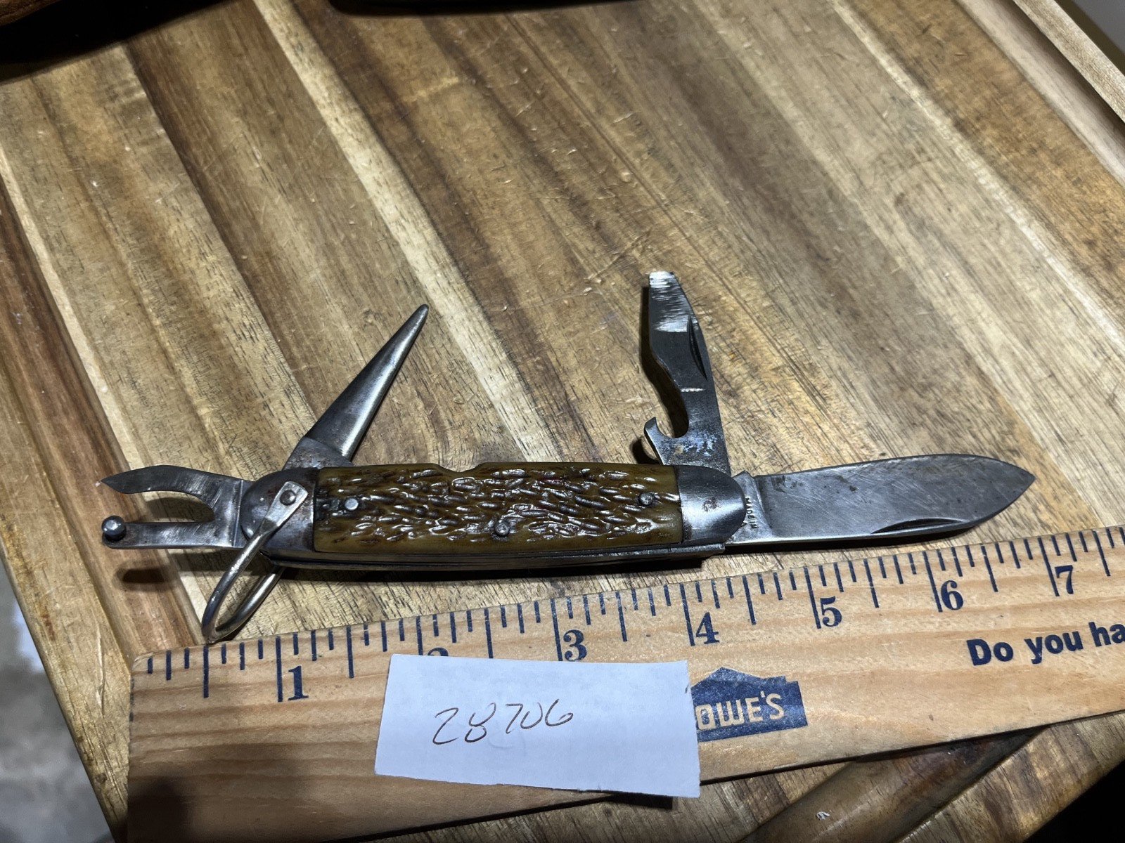 1944 WW2 Kingston US Army  Knife Rogers Bone Rare (28706)
