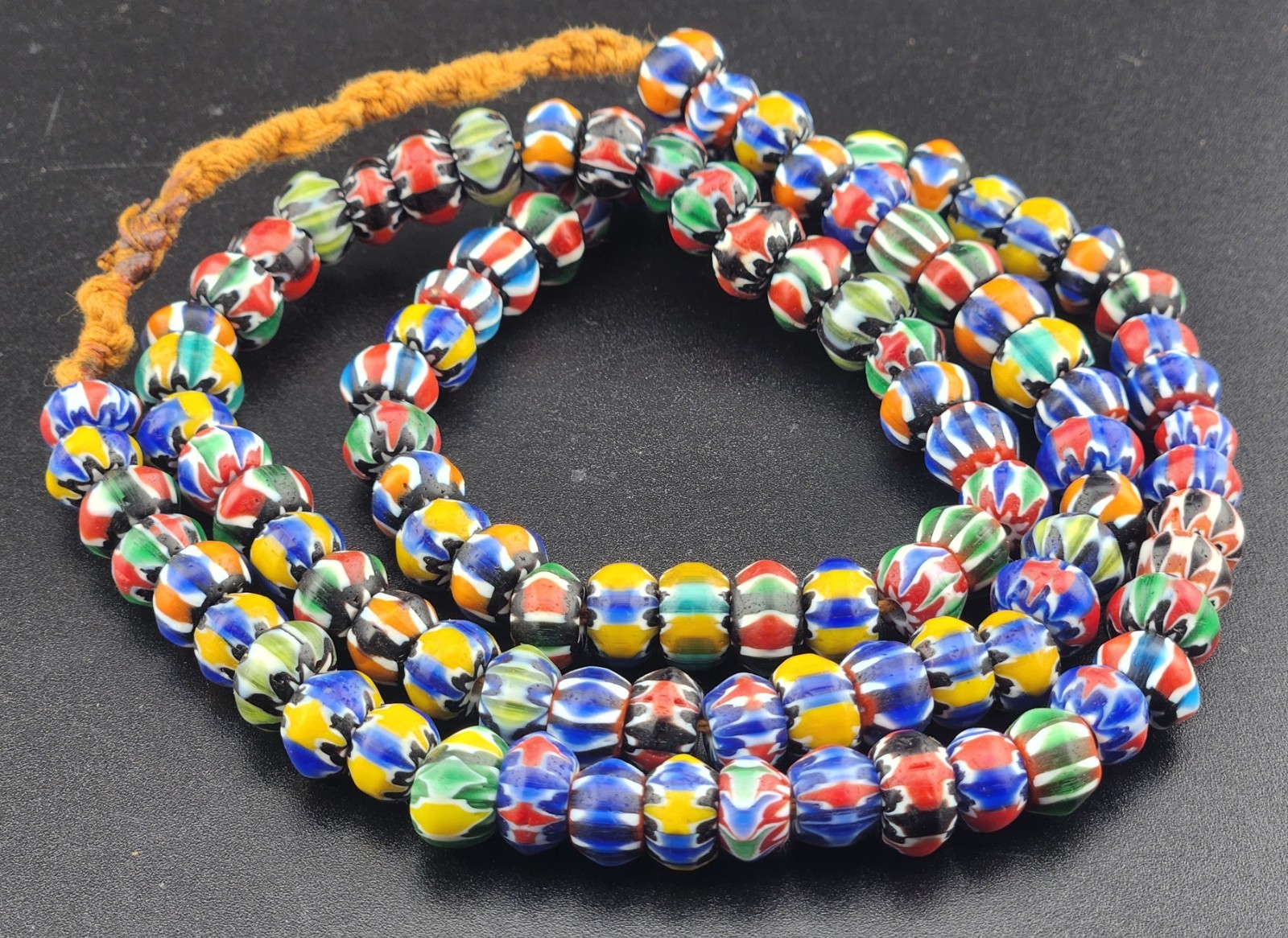 Vintage Venetian Style Chevron Beads 8mm Beautiful String