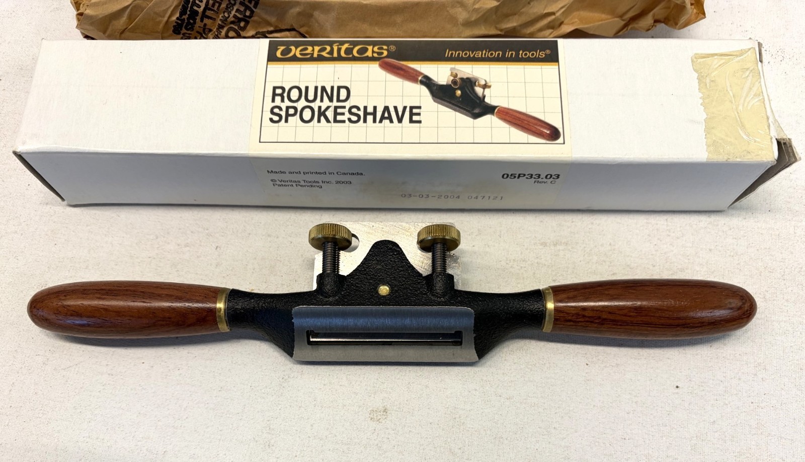 NICE Unused Veritas Round Spoke shave Spokeshave twin Adjustable wheels