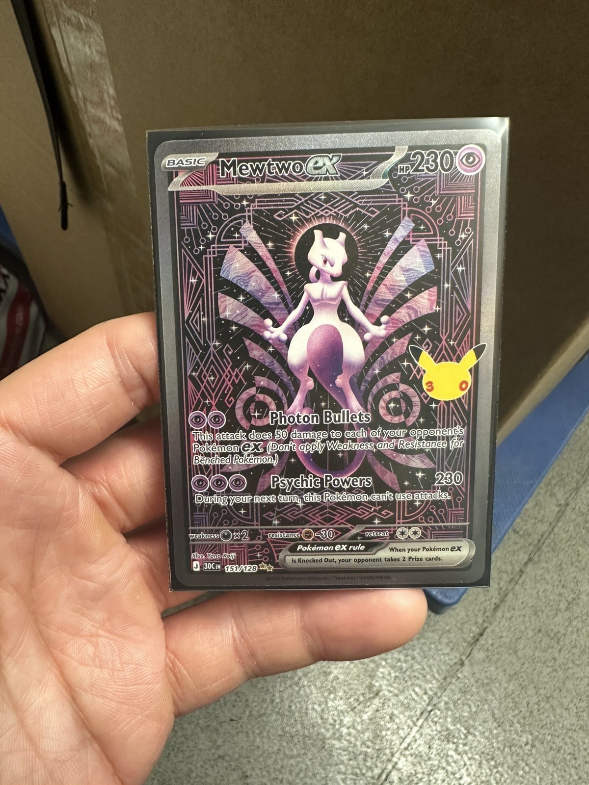 Mewtwo ex EX 151/128 30th Anniversary Celebrations SIR Pokémon TCG Holo