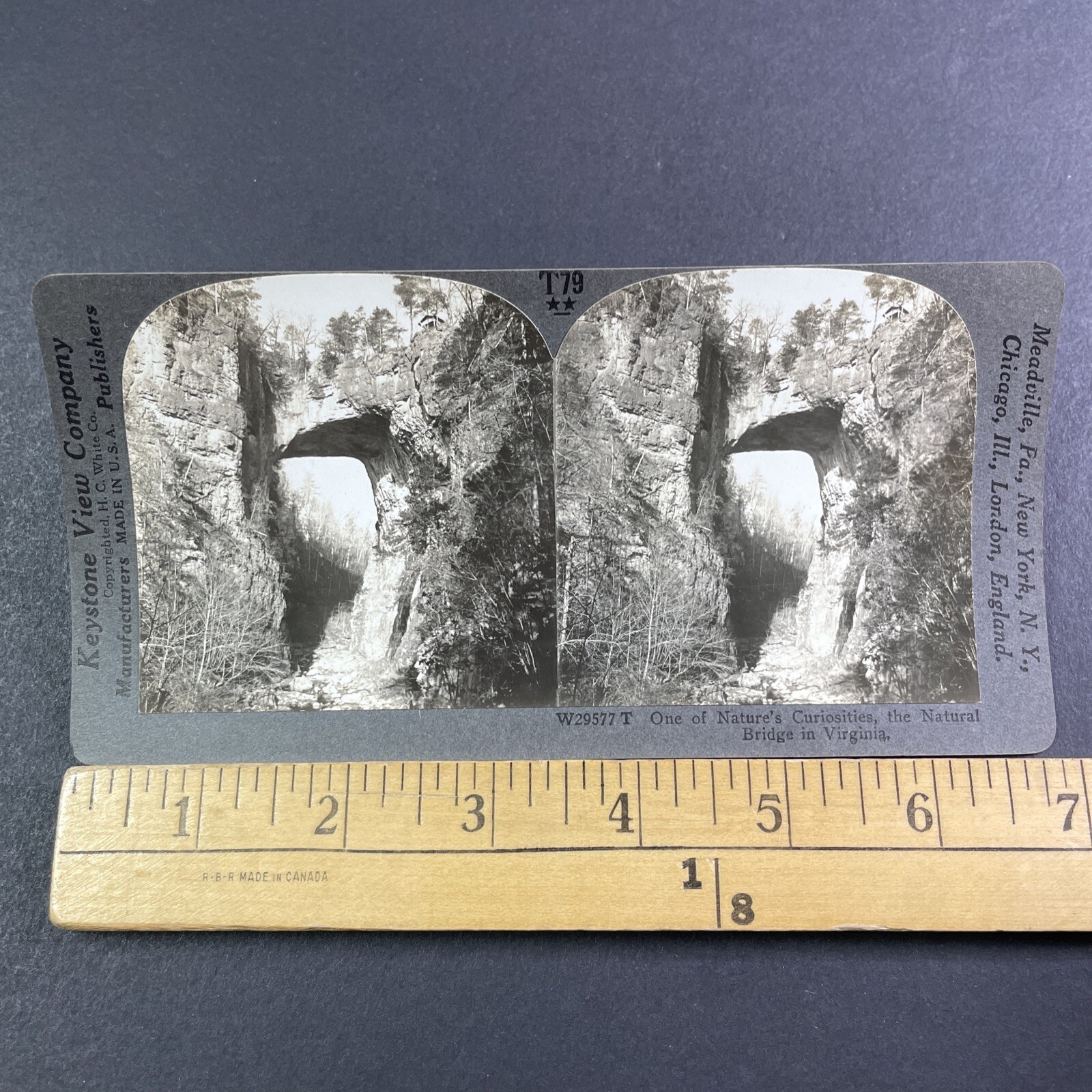 Natural Bridge Virginia Stereoview Keystone View Co. 1907-1920s Geological