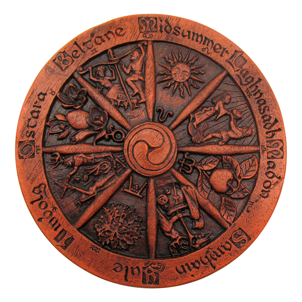 Small Wheel of the Year Plaque - Dryad Design - Wiccan Pagan Sabbats Wall Decor