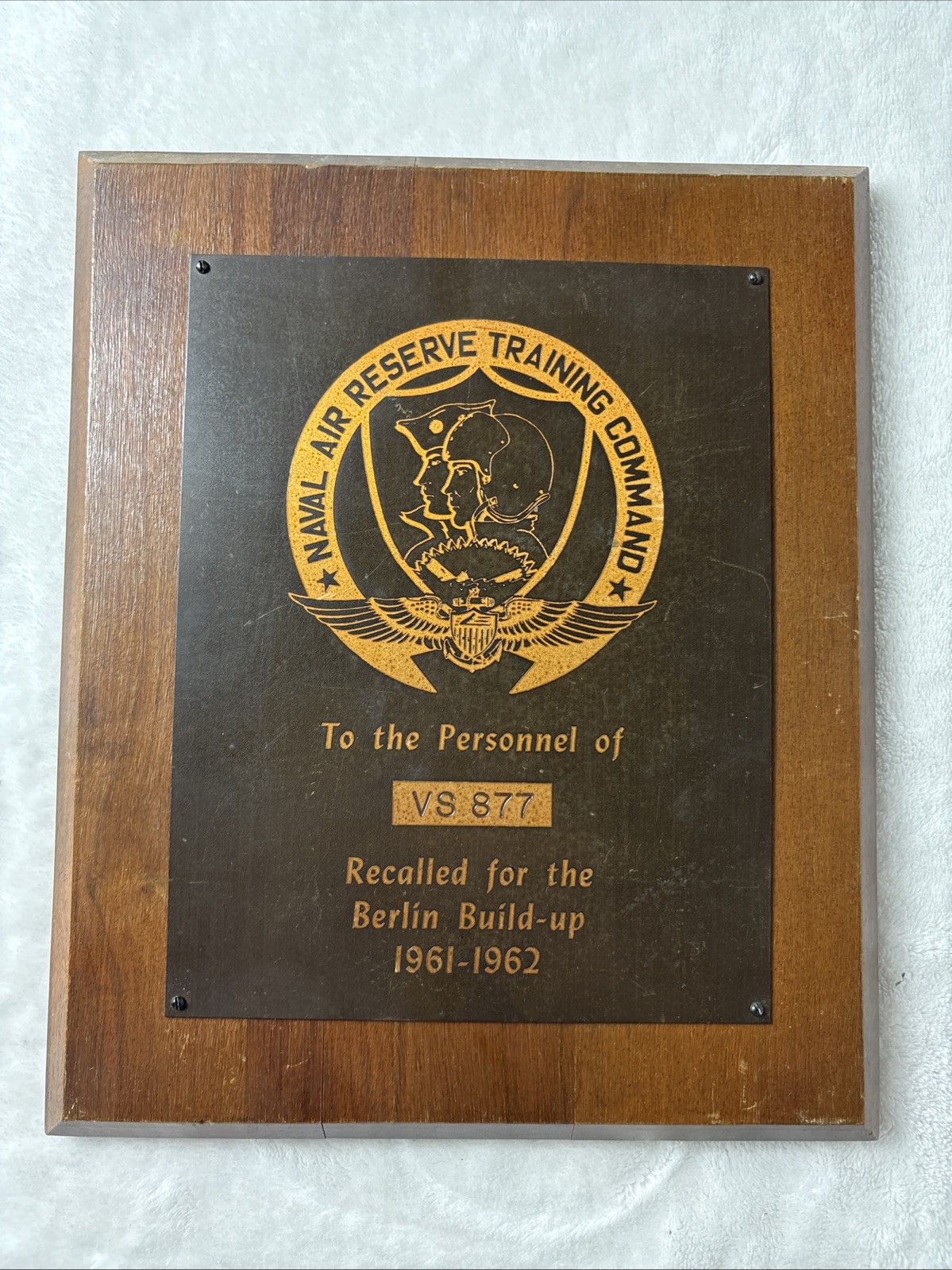 Vintage 1961-62 US Navy Naval Air Reserve VS-877 Berlin Crisis Recall Plaque