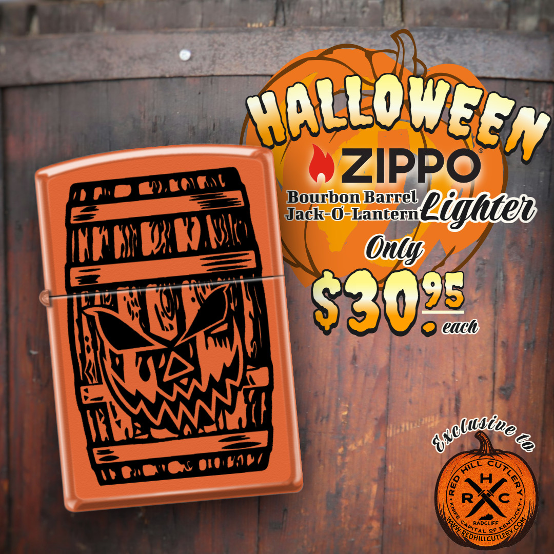 HALLOWEEN ORANGE ZIPPO LIGHTER BOURBON BARREL WOOD JACKOLANTERN EXCLUSIVE