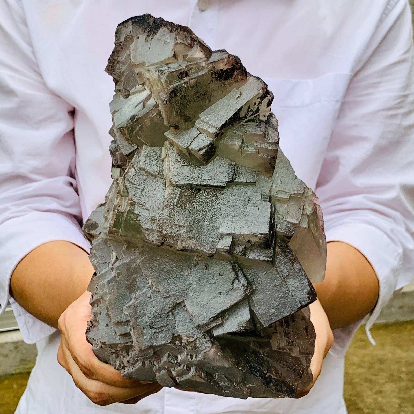 6.64LB Natural Fluorite Quartz Crystal Cluster Mineral Specimen
