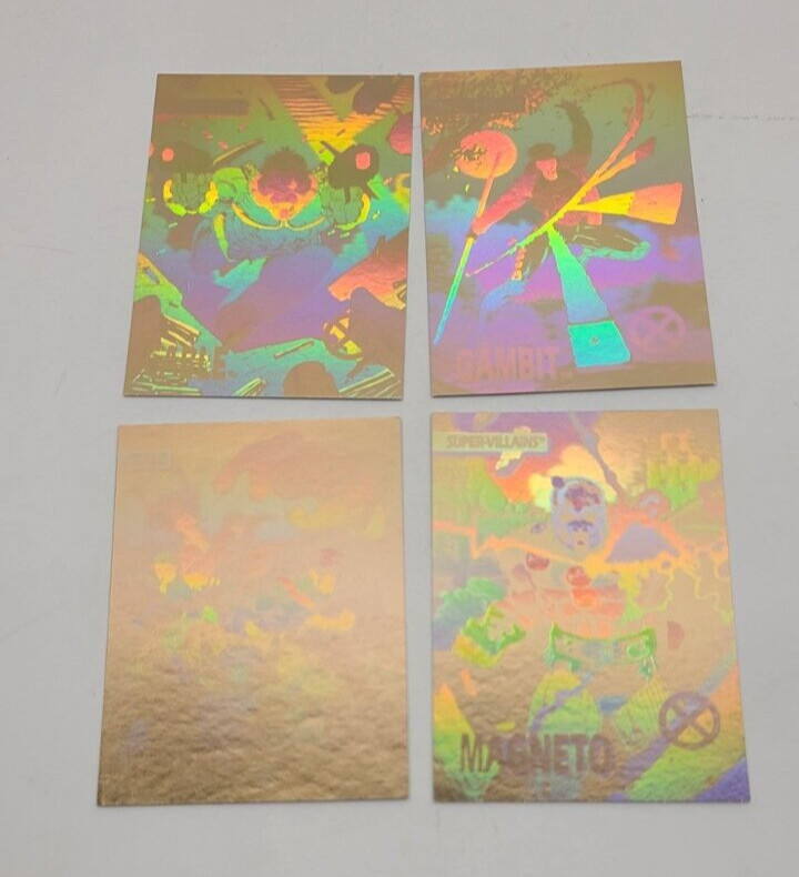 1992 Impel X-Men HOLOGRAMS 4 Cards Marvel Cable Gambit Magneto NM XH-2 - XH-4