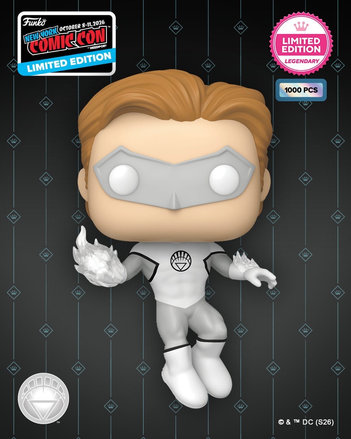 Funko Pop DC White Lantern NYCC CON STICKER 2026 Exclusive LE 1000 Presale