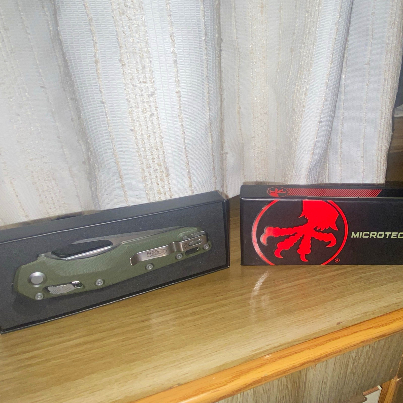 Microtech MSI RAM-LOK Green G-10 Manual Wharncliffe Plain Edge Pocketknife