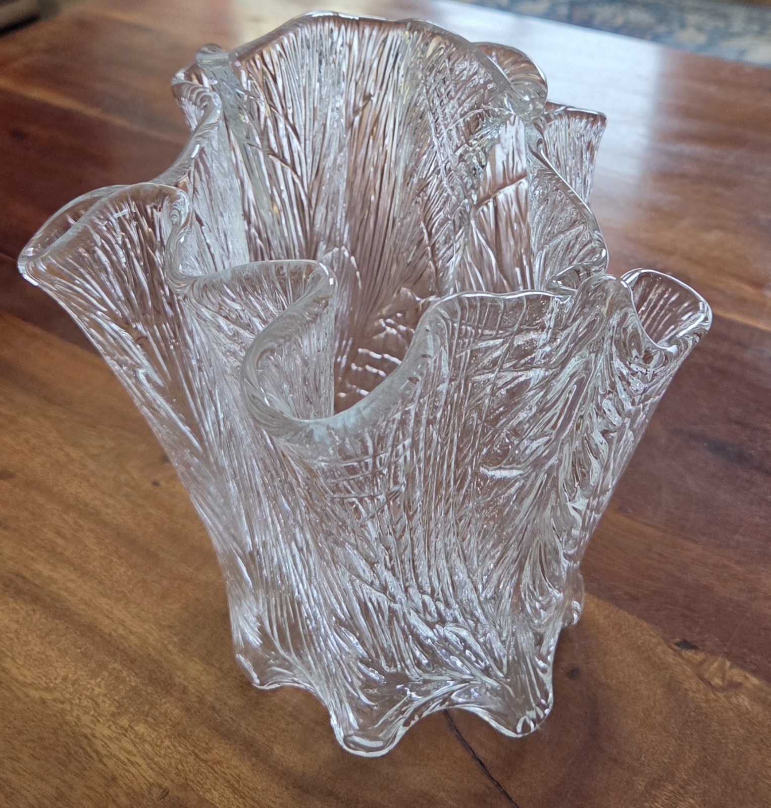 Vintage 1970s Hadeland Glassverk Furu Handkerchief Vase Severin Brorby Norway 8