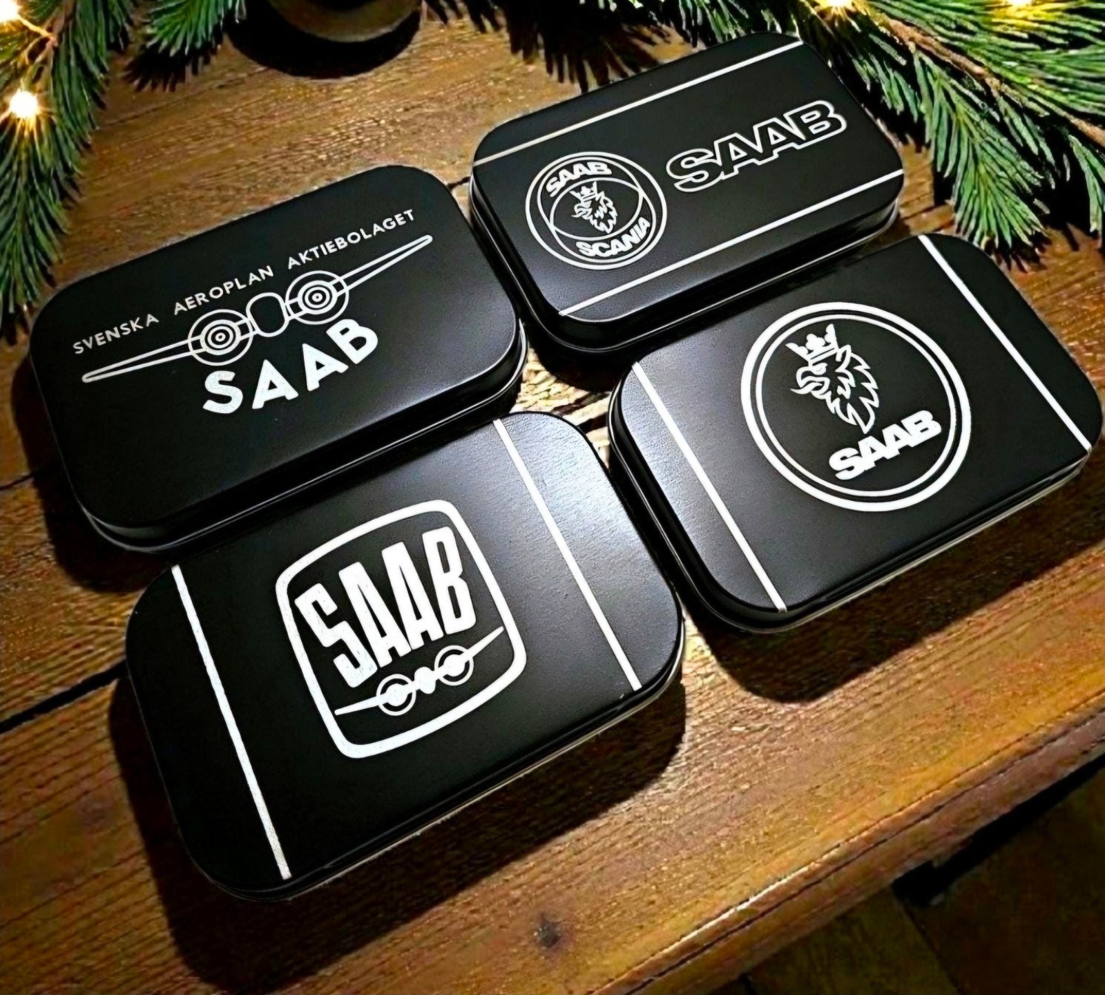 Collectible Metal SAAB Gift Tins