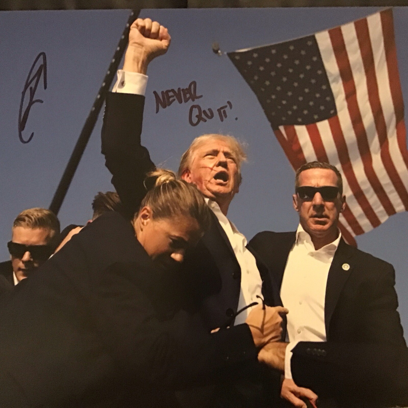 Robert O'Neill “Never Quit” Trump Butler,PA 14x11  Photo LE 160/911 PSA AN40474