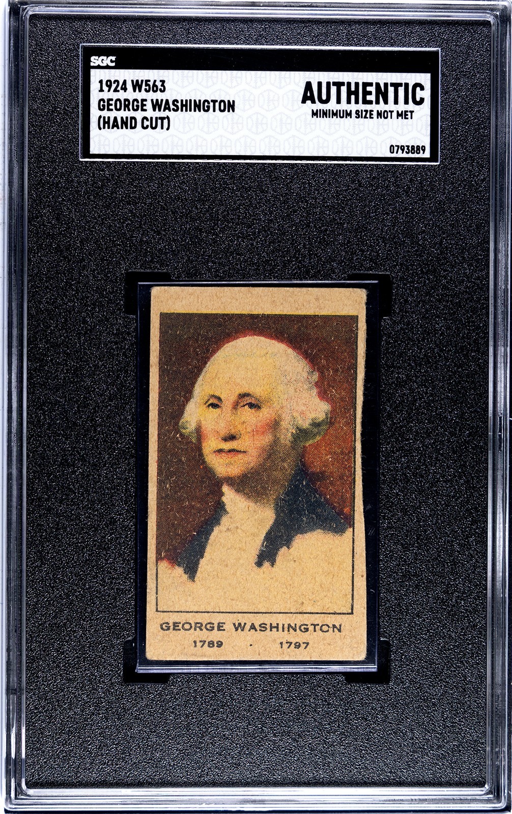 George Washington 1924 W563 SGC Authentic Graded Hand Cut Strip Card Red Vintage