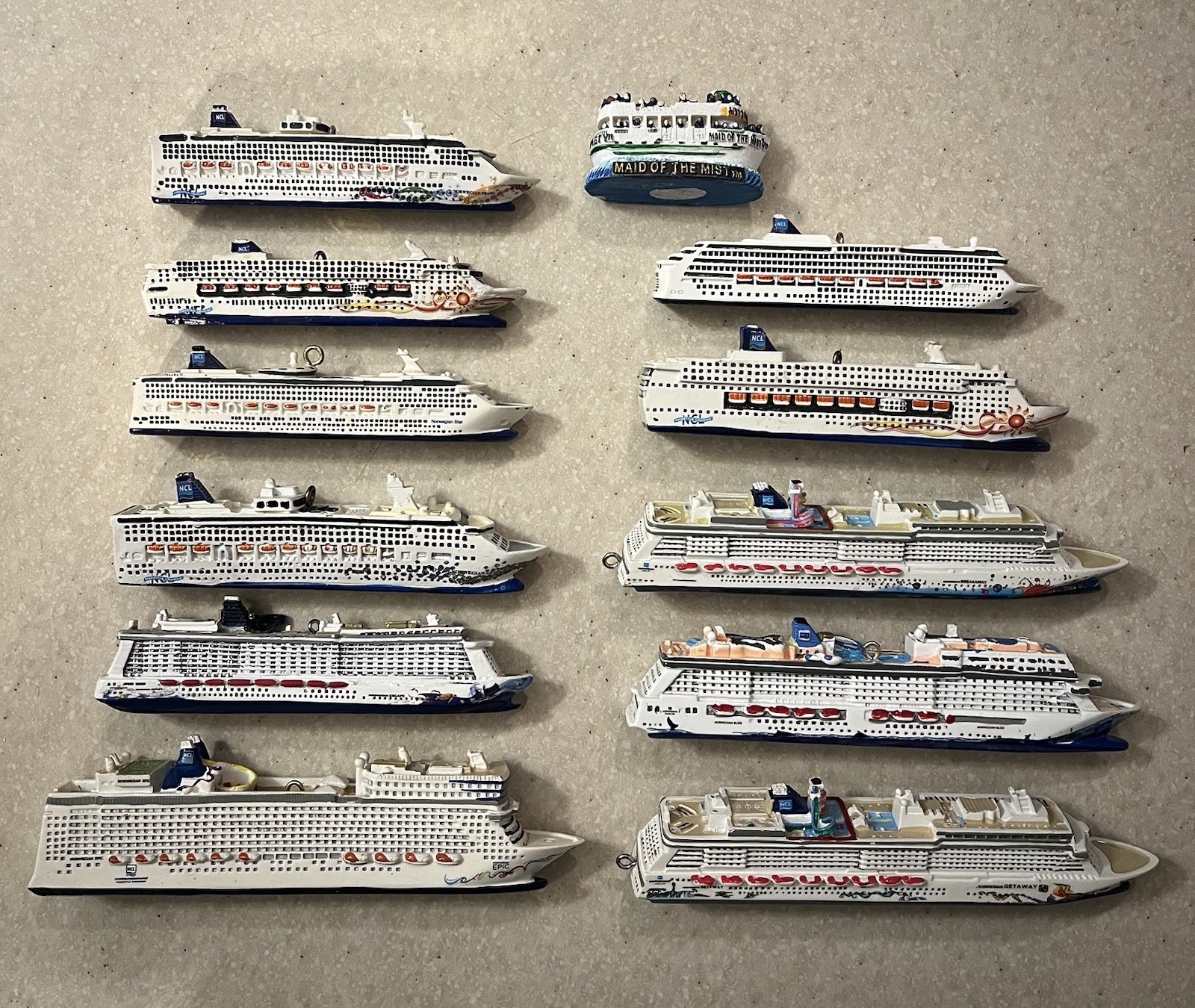 Norwegian Cruise Line Replica Cruise Ship Ornament Lot of 12 Collectible Gift🛳️
