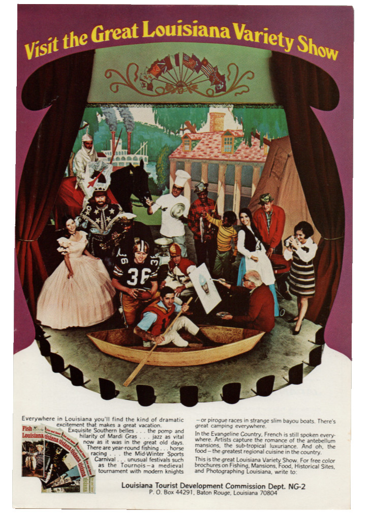 Vintage Louisiana Travel Tourism 1971 Print Ad New Orleans Vacation Mardi Gras