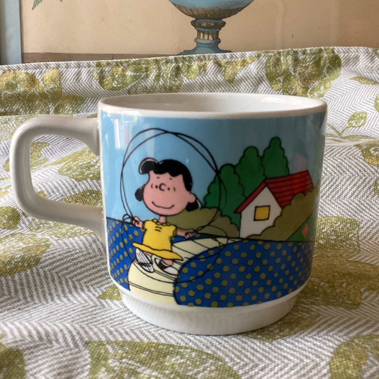 Vintage 1965 UFS Johnson Bros Peanuts Snoopy, Charlie Brown, Lucy Coffee Mug 