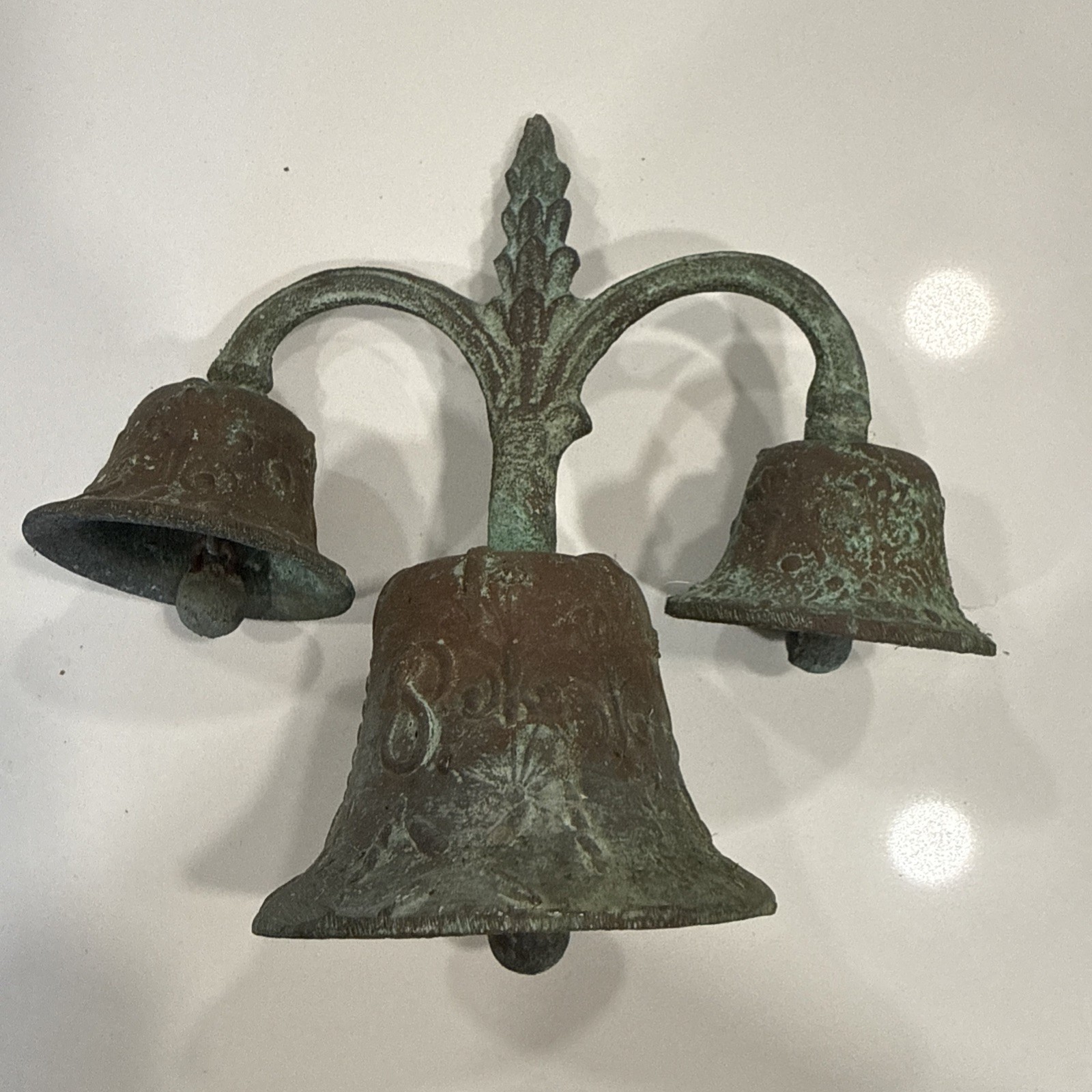 Antique Cast Brass Bell Triple Ringer