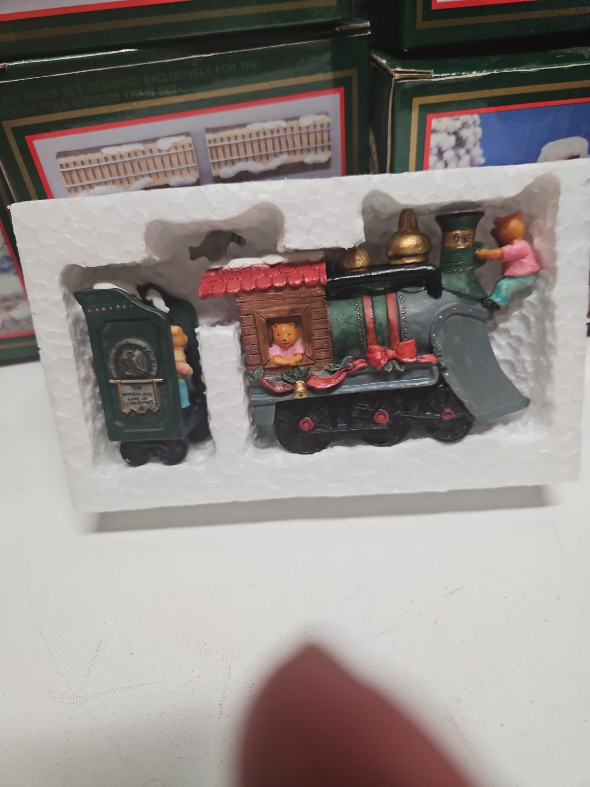 Vintage 1995 World Bazaars North Pole Express Christmas Train Set Lot of 9