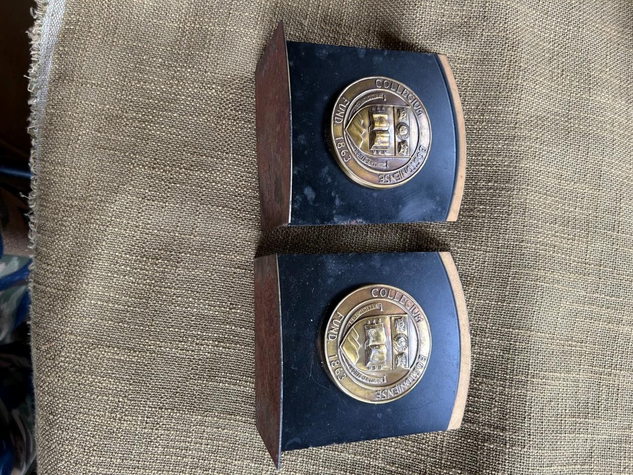 Vintage pair Boston College bookends