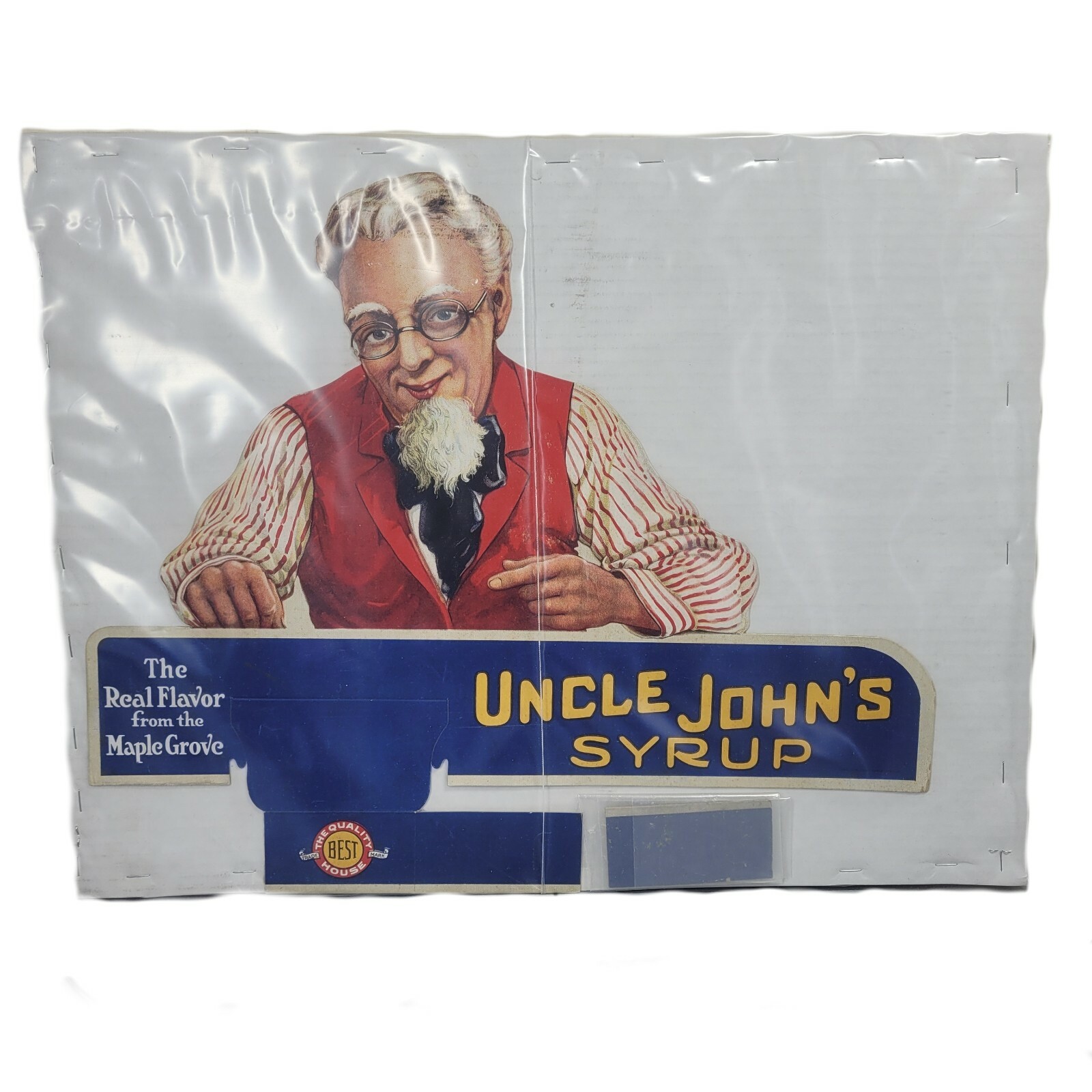 Vintage Early Rare Uncle John’s Maple Syrup Store Advertising Display Sign