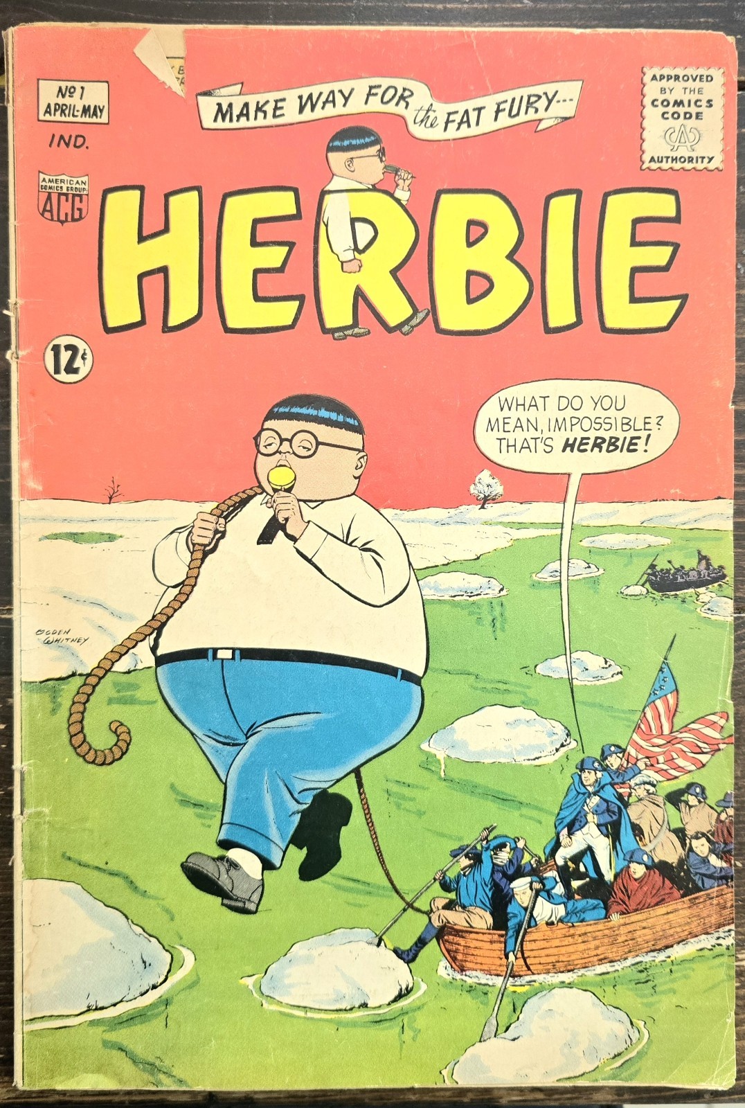 Herbie #1 1964-ACG-1st issue-Ogden Whitney-mermaid-American Flag Vg/Fn